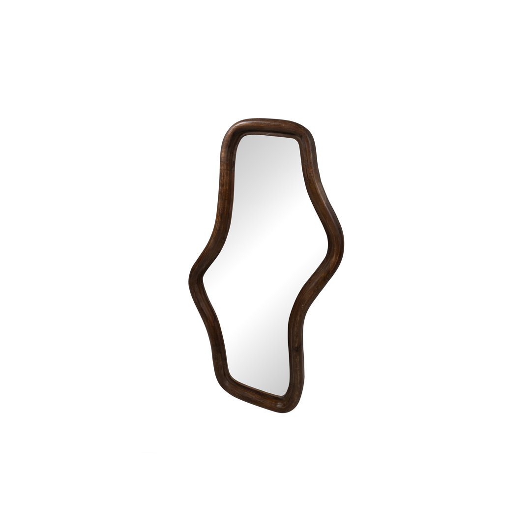 Wavy Mirror, Mango Matt Walnut - Woody Collection