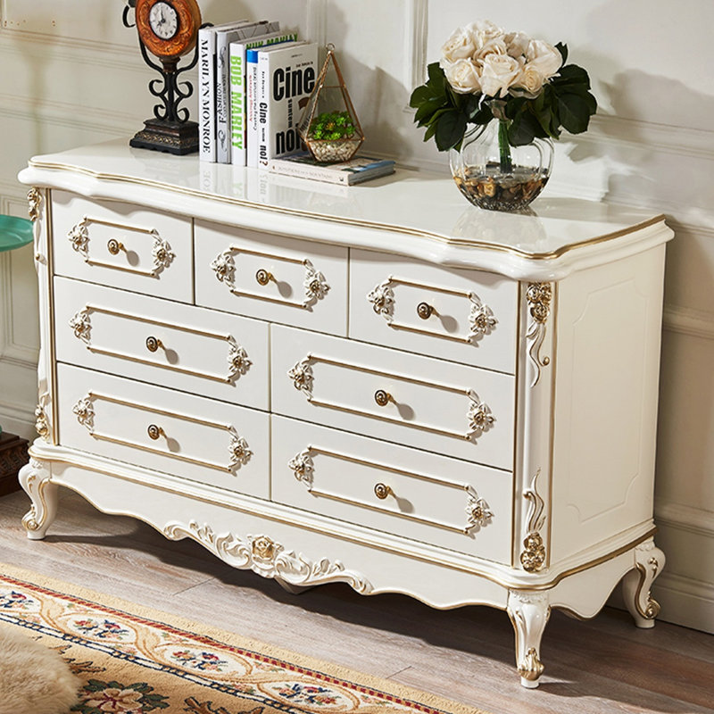 Armoire d'appoint en bois manufacturé blanc massif, Blanc