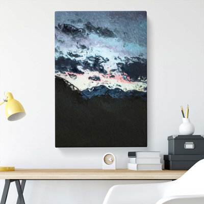 Mountain Below The Clouds - Wrapped Canvas Painting