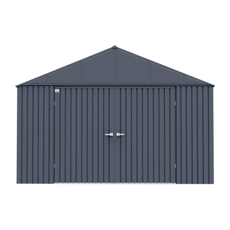 Arrow Elite 12 ft. W x 14 ft. D Galvanized Steel Storage Shed, Anthracite