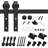 Black Steel Barn Door Hardware Kit Standard Single-1257328960