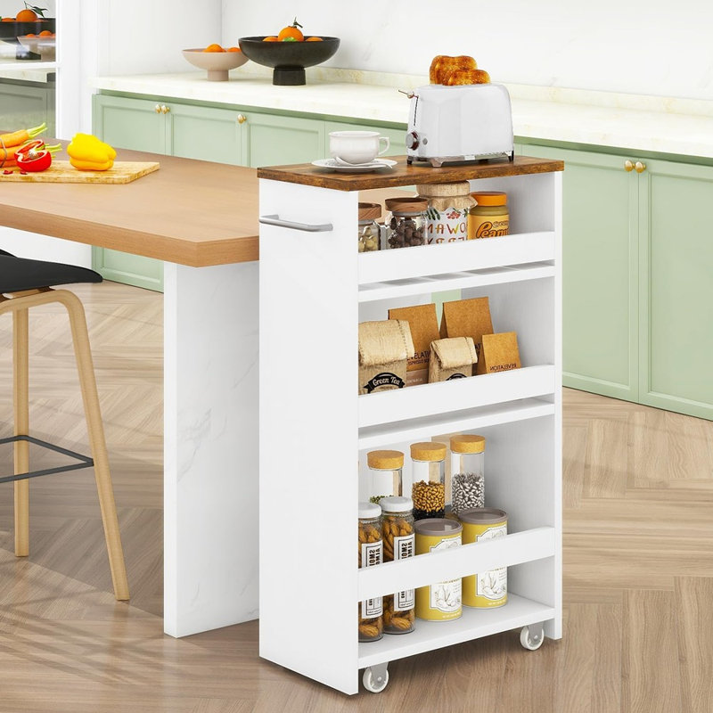 Space Saving Rolling Utility Cart for Kitchen and Bathroom