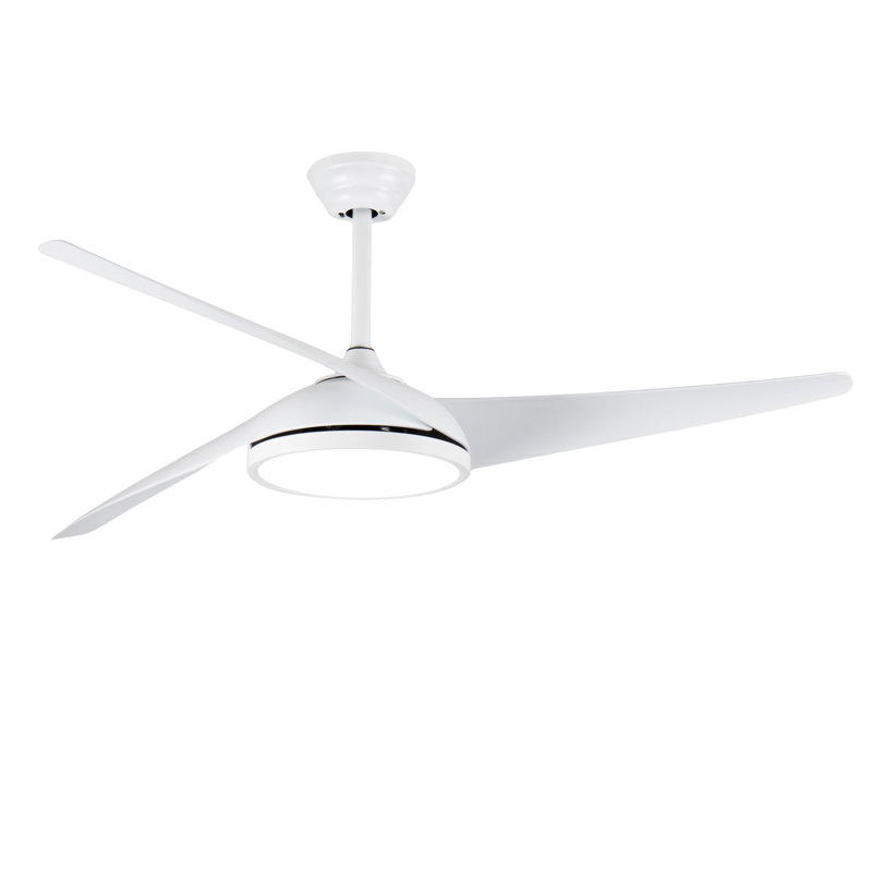 52 In. 3-Blade Smart Downrod Mount Standard Ceiling Fan With 3-Color Dimmable Led Light, Remote Control, Reversible Dc Motor
