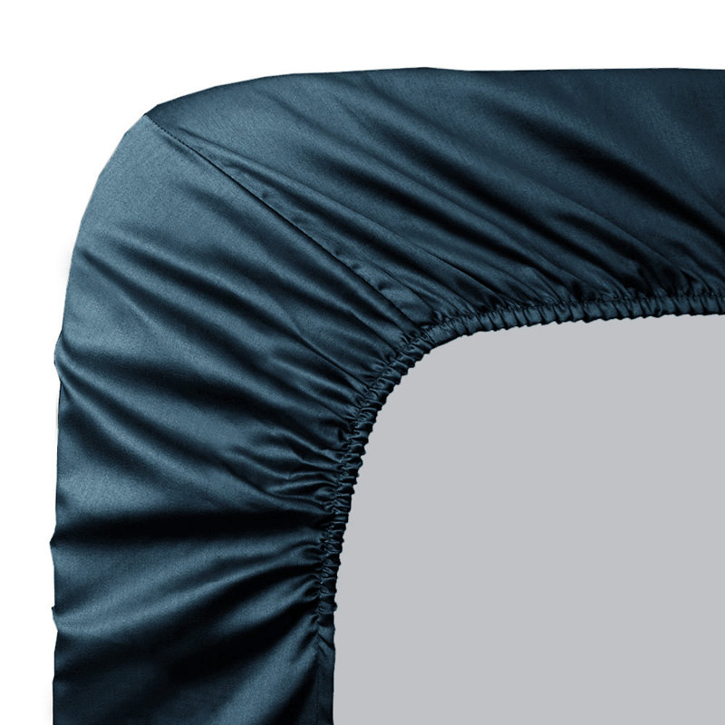 Gaynelle Satin Flat Sheet, 160 x 200 cm, Night Blue