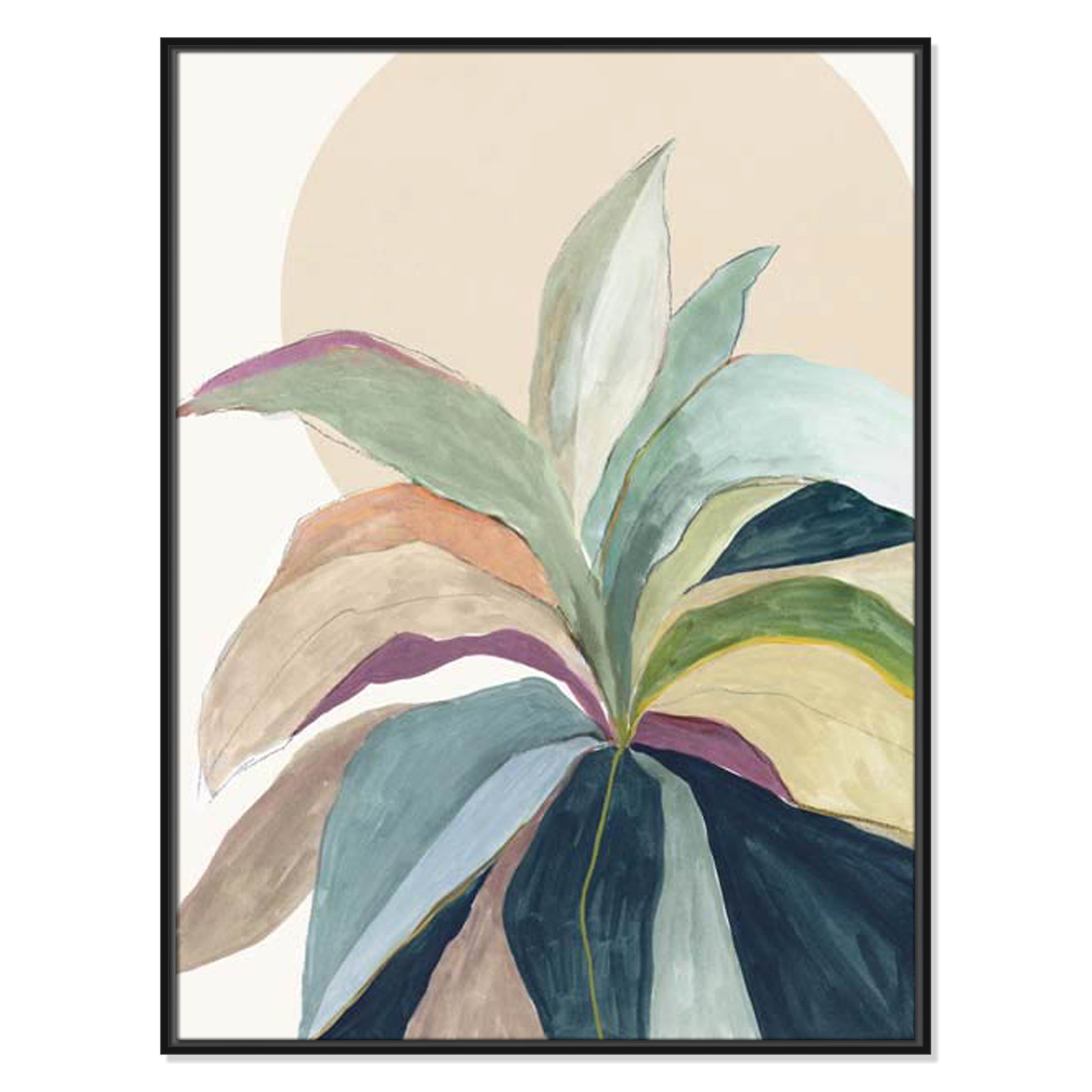 Sherbrooke Sunny Bright Leaves II by Asia Jensen Print, No Mat, Black Floater Framed, 41.5" H x 31.5" W x 2" D