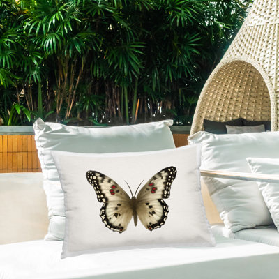 Coussin d'extérieur imprimé papillon brun clair par Elizabeth Medley