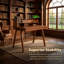 Table d'écriture en bois massif de style Mid-Century, bureau d'ordinateur 100% bois naturel avec tiroir de rangement pour chambre à coucher et bureau