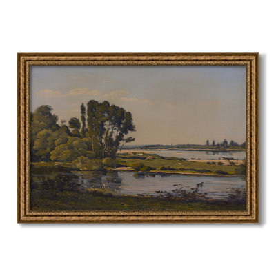Landscape with a River, 1892-Henri Harpignies-Custom Framed Canvas