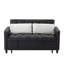 Canapé-lit convertible 2 places en similicuir noir de 137 cm (53,9 po) avec dossier réglable, idéal pour les petits espaces.