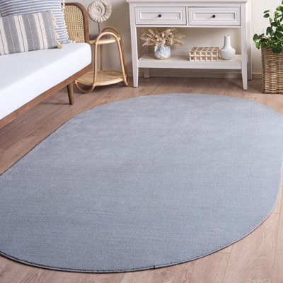 Tapis bleu clair en polyester tissé à la machine Aldo