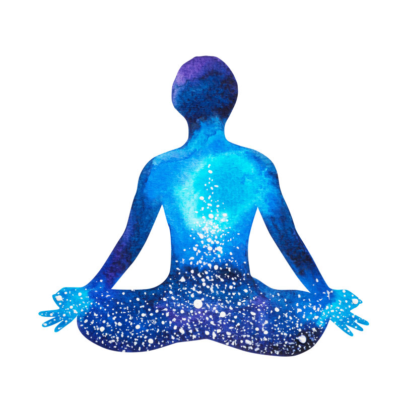 Chakra Human Lotus Pose Yoga - Wrapped Canvas Print, 76cm H x 76cm W x 3.8cm D