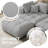 Modular Sectional Sofa Couch, Oversized Free Combination Deep Seat Sofa, Cushion Covers Removable & Washable, Fabric, Down Filled-1349295847