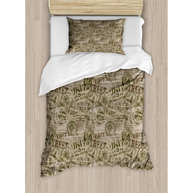 Ensemble de housse de couette à s uniformes de style armée nostalgique grunge s de différents pays, Simple