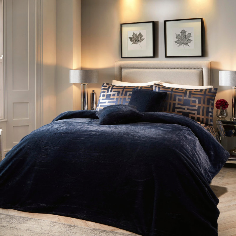 Polyester Solid Colour Bedspread, Damson, 150 x 220 cm