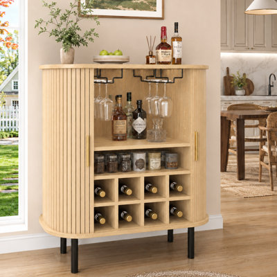 Armoire à vin cannelée avec portes coulissantes Century