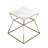     Geo Pedestal End Table - Gold Marble Side Table – Modern Luxury Stone Accent Table - White Marble Side Table-20111974