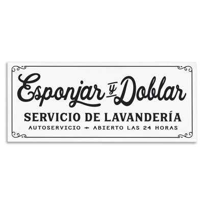 "Servicio De Lavanderia", art mural sur toile par lettré et doublé
