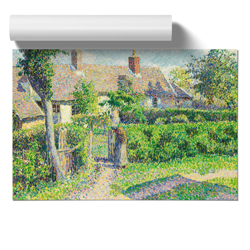 Peasants Houses by Camille Pissarro - No Frame Painting, 30cm H x 42cm W x 0.1cm D