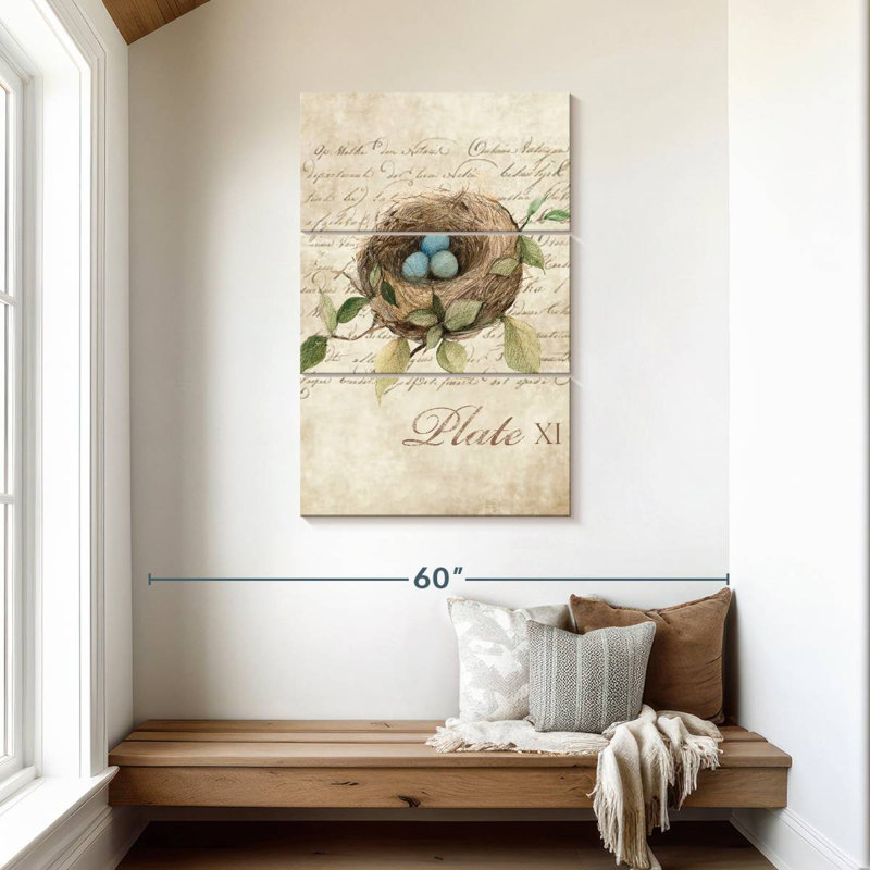 Étude du nid d'oiseau Brampt, H 45 po x l 28 po