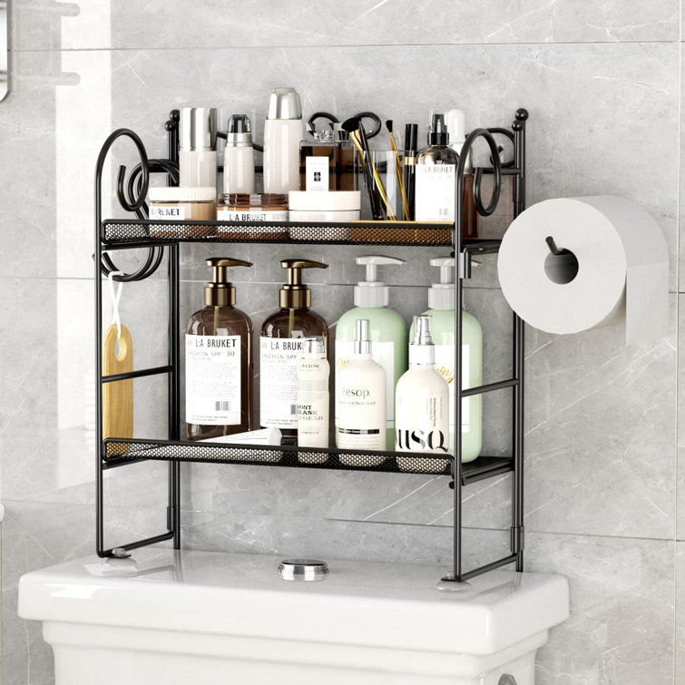 Metal Wall Mounted Bathroom Shelves Red Barrel Studio Finish: Black