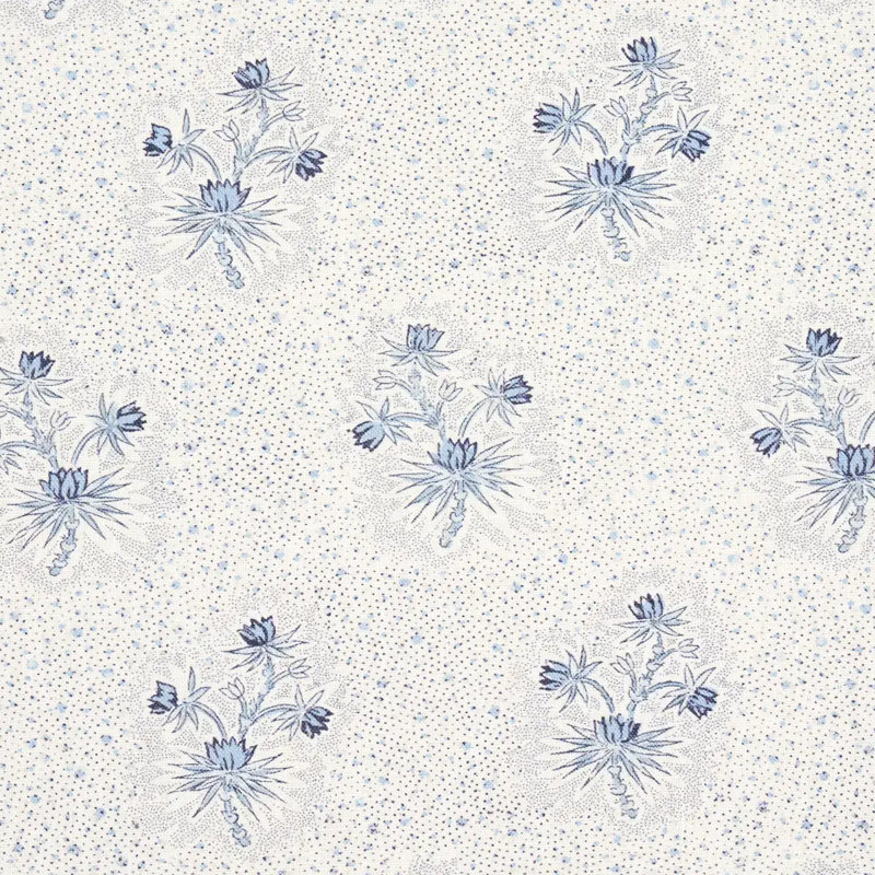 Tissu floral Cassis, Bleu
