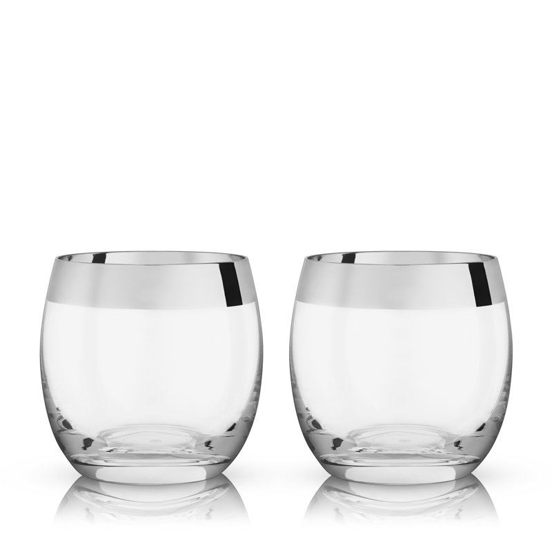 Irving Chrome-Rimmed Crystal Tumblers