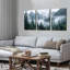 3Pcs Misty Forest Canvas Wall Art Natural Landscape Wall Decoration Paintings Nordic Misty Artwork Pictures Pine Tree Landscape Posters Print Living Room Bedroom Home Decoration 16x24 inch-1044762330