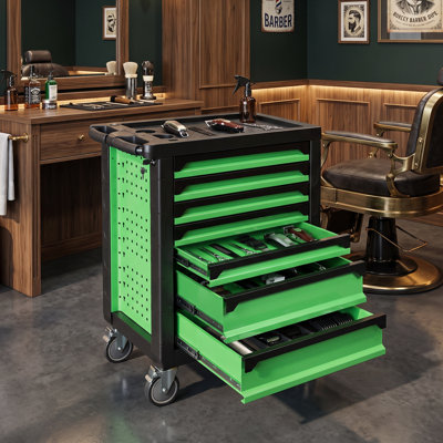 7-Drawer Rolling Tool Chest with Wheels, Tool Storage Cabinet with Locking System for Garage, Warehouse, Workshop