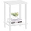 Table de bout, table d'appoint, table de chevet, tablette de rangement à 2 niveaux, table d'appoint pour petit espace, salon, chambre à coucher V1TB01BW034