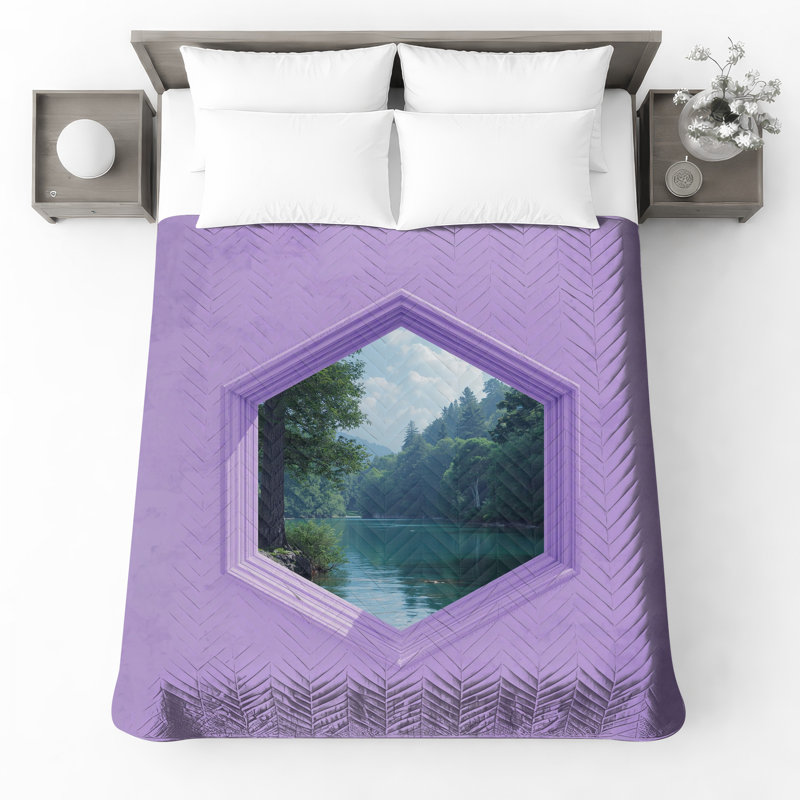 Couvre-lit matelassé Hexagon, Full / Double