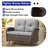 Gaetanino 49.5" Wide PE Wicker Outdoor Patio Glider Loveseat with Cushions-1925614216-1901782343