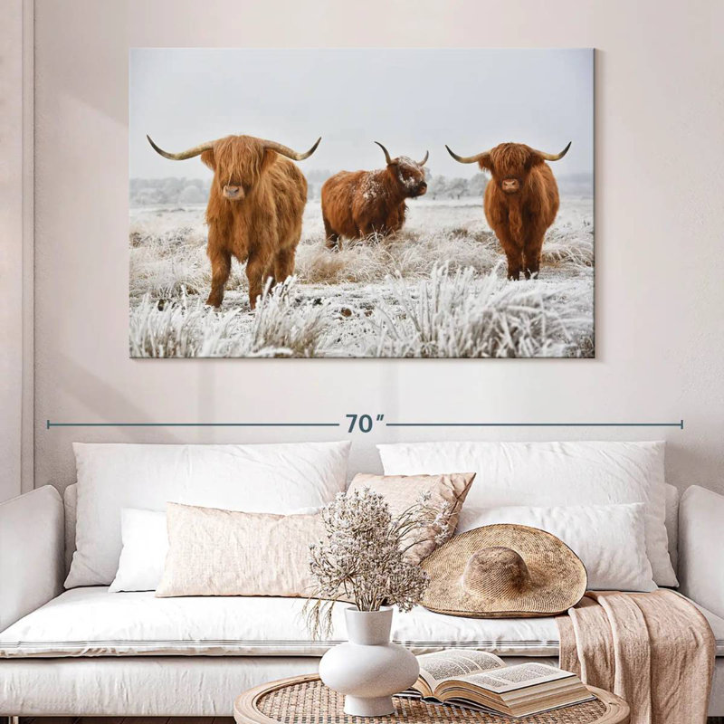 Brampt Three Highland Cows, 34" H x 51" W