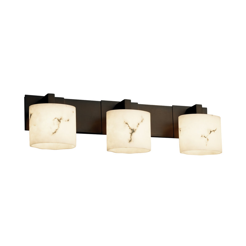 Éclairage pour meuble-lavabo de salle de bain 3 lumières Figgs, Nickel brossé, Ovale