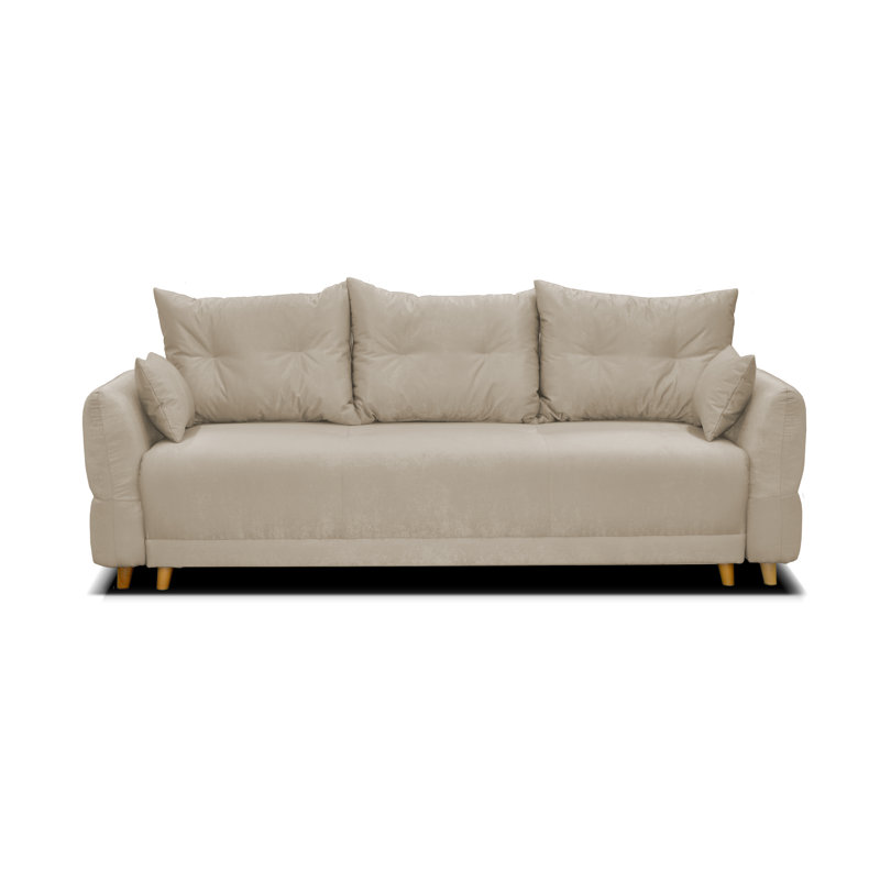 3 Seater Convertible Sleeper Sofa, Tan