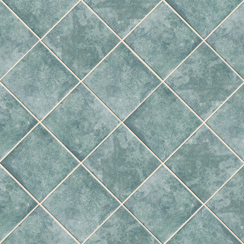 Mandala 8" x 8" Ceramic Patterned Wall Tile, Green