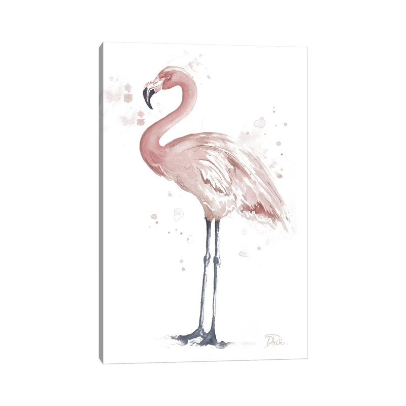 «Flamingo Stand I» par Patricia Pinto, reproduction d'art sur toile tendue, H 60 po x l 40po x P 1,5 po