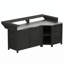Îlot de cuisine l 86,6 po Hankinson avec comptoir en acier inoxydable, armoires de rangement-131635456