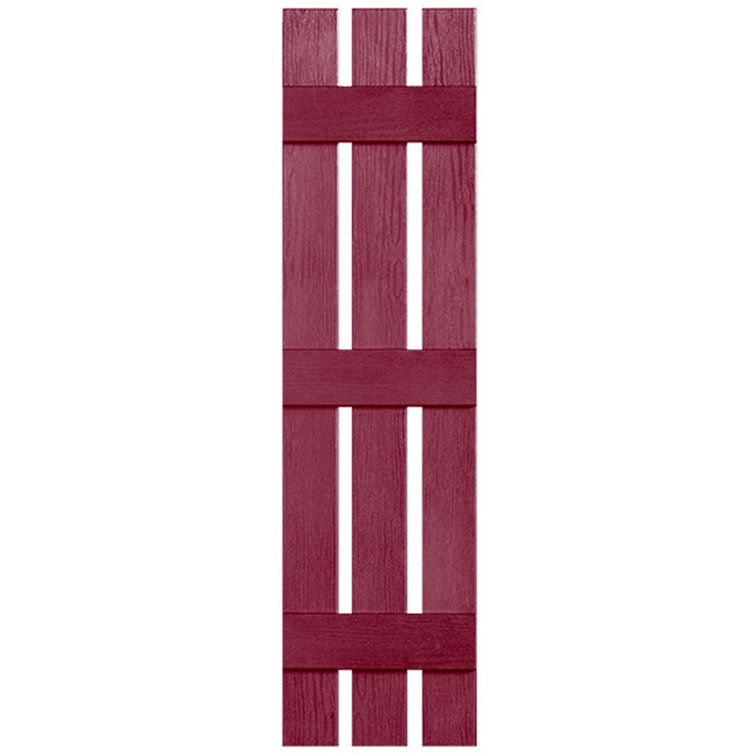 Three Batten, Three Board Open Vinyl Shutters Pair