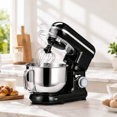 6-Quart 10-Speed Tilt-Head Electric Black Stand Mixer