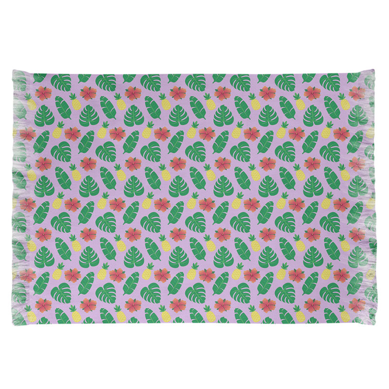Mauve tropical/Tapis décoratif vert, non
