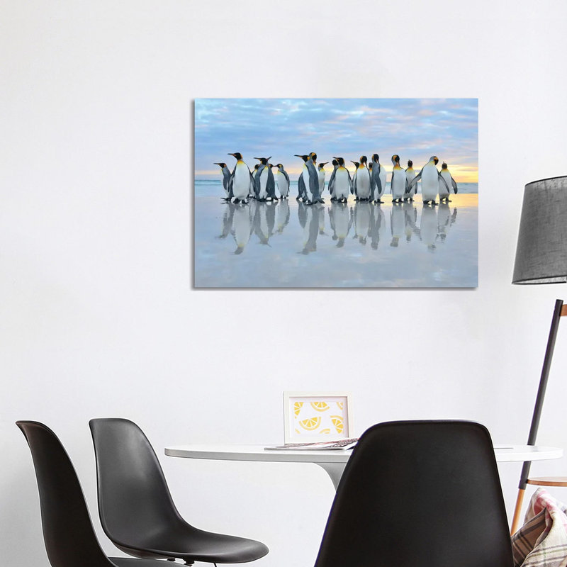 King Penguins Reflection by Elmar Weiss - Wrapped Canvas Gallery-Wrapped Canvas Giclée, 101.6 cm H x 66.04 cm W x 1.91 cm D