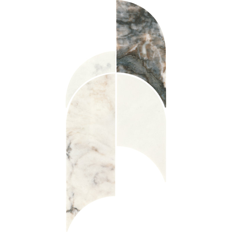 Gamma Natural Stone Archway Wall and Floor Mosaic Tile (Set of 5), Illusive