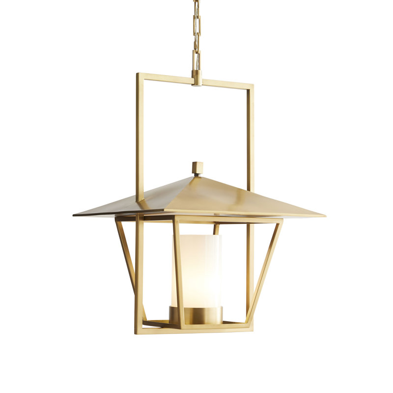 Temple 1 - Light Lantern Square Pendant, Antique Brass
