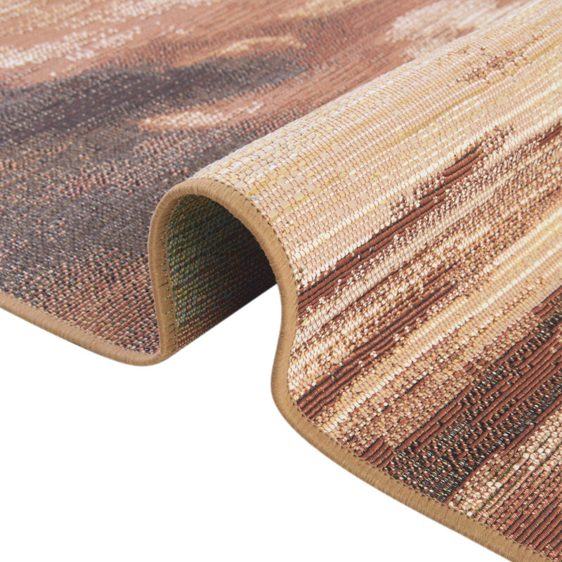 Tapis intérieur / extérieur brun Skylar, Tapis de couloir 2 pi 7 po x 5 pi 3 po