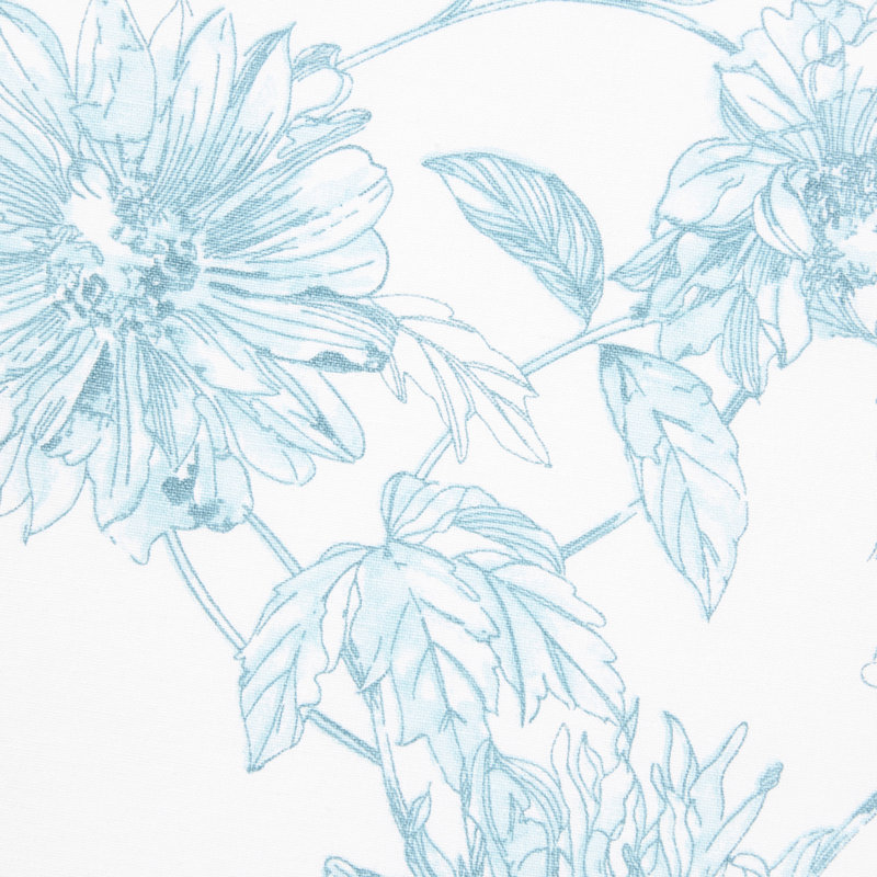 FIESTA Botanical Floral Placemats 4-Pack Set, White/Blue, 19" W x 10" L