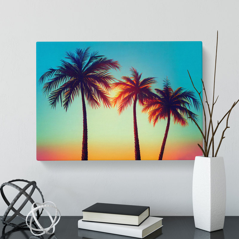 Evening Palm Trees - Wrapped Canvas, 35cm H x 50cm W x 3cm D