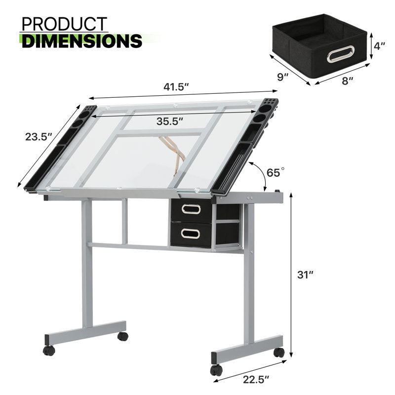 Lachus 41.5'' W Rectangular Drafting Table