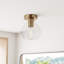 Rooks Single Light Glass Semi Flush Mount-1968735282