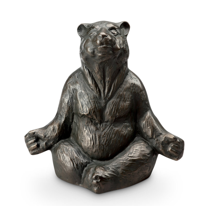 Contented Yoga Bear Garden Sculpture
