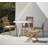 Area Round Metal Outdoor Dining Table With Umbrella Hole , 43.4'' in. W 43.4'' in. D-55818523